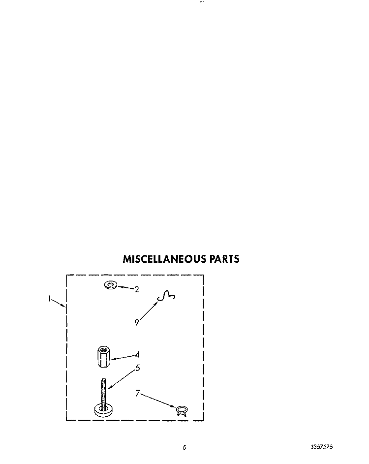 MISCELLANEOUS Diagram and Parts List for 4LA6300XYN0  Whirlpool Washer