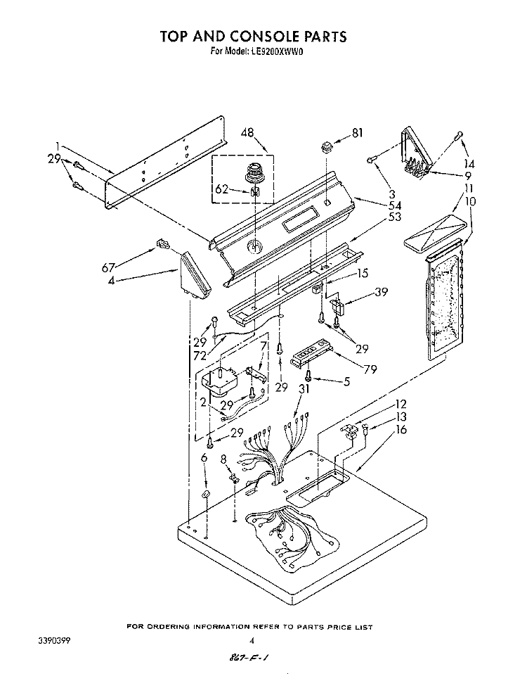 SECTION Diagram and Parts List for LE9200XWN0  Whirlpool Dryer