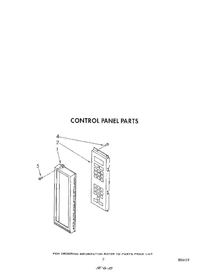 CONTROL PANEL Diagram and Parts List for KCMS135SBL2  KitchenAid Microwave