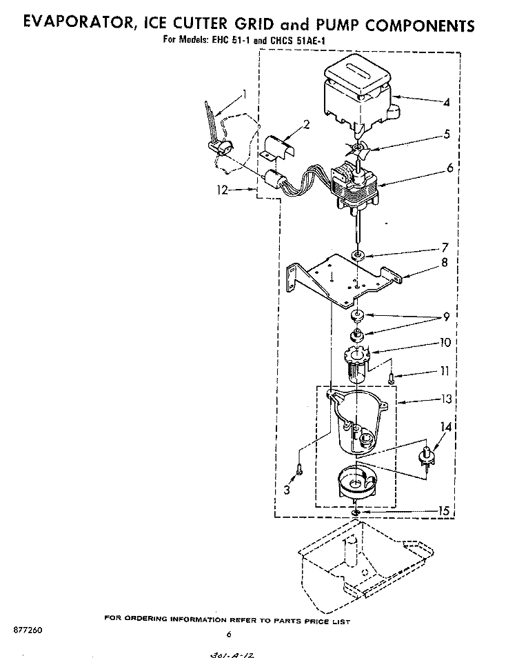 PUMP Diagram and Parts List for CHCS51AE1  Whirlpool Ice Maker
