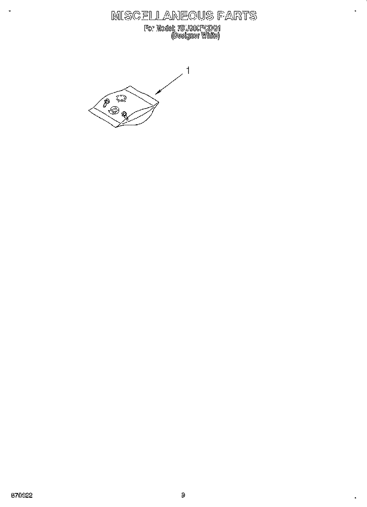 MISCELLANEOUS, LIT/OPTIONAL Diagram and Parts List for 7DU900PCDQ1  Whirlpool Dishwasher