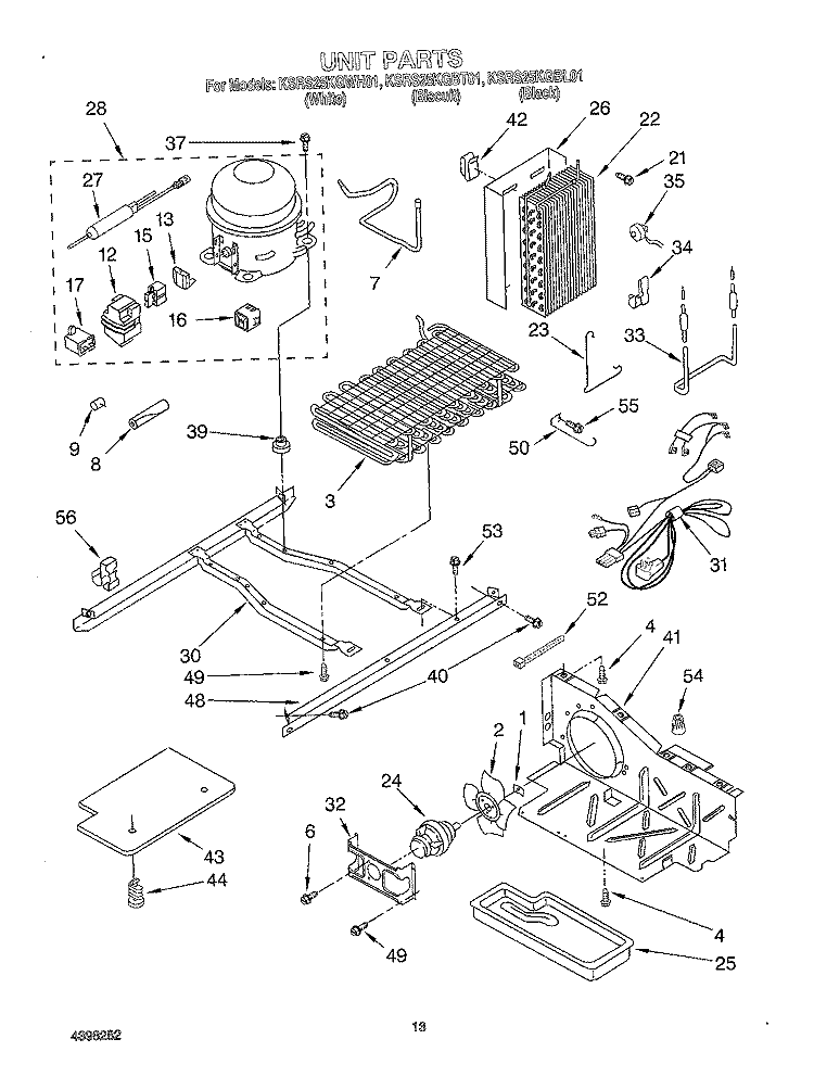 UNIT, OPTIONAL Diagram and Parts List for KSRS25KGWH01  KitchenAid Refrigerator