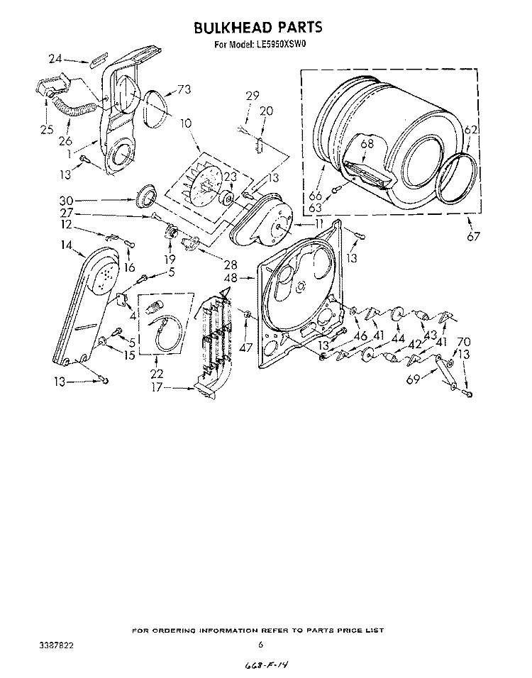 SECTION Diagram and Parts List for LE5950XSW0  Whirlpool Dryer