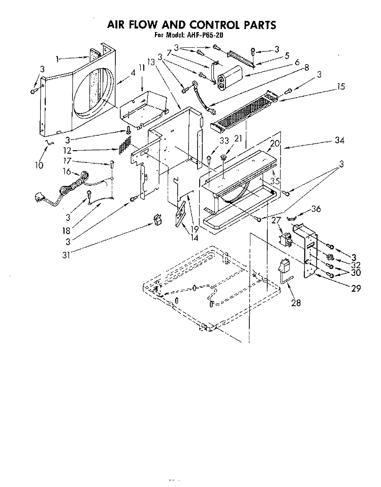 SECTION Diagram and Parts List for AHFP6520  Whirlpool Air Conditioner