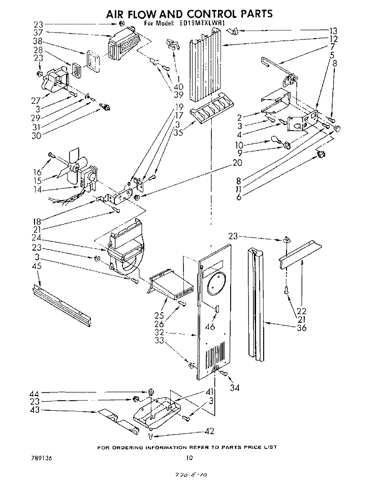 AIRFLOW AND CONTROL , LIT/OPTIONAL Diagram and Parts List for ED19MTXLWR1  Whirlpool Refrigerator