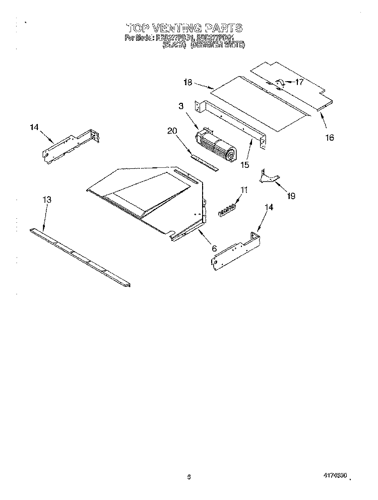 TOP VENTING, OPTIONAL Diagram and Parts List for RBD277PDQ1  Whirlpool Wall Oven