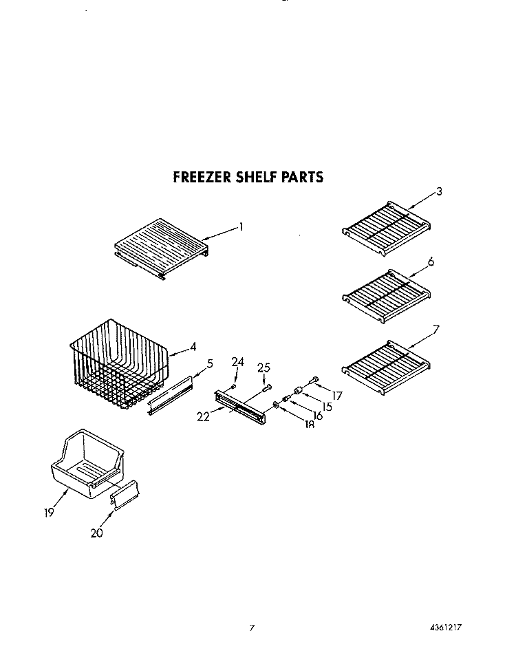 FREEZER SHELF Diagram and Parts List for KSSS42MWX01  KitchenAid Refrigerator