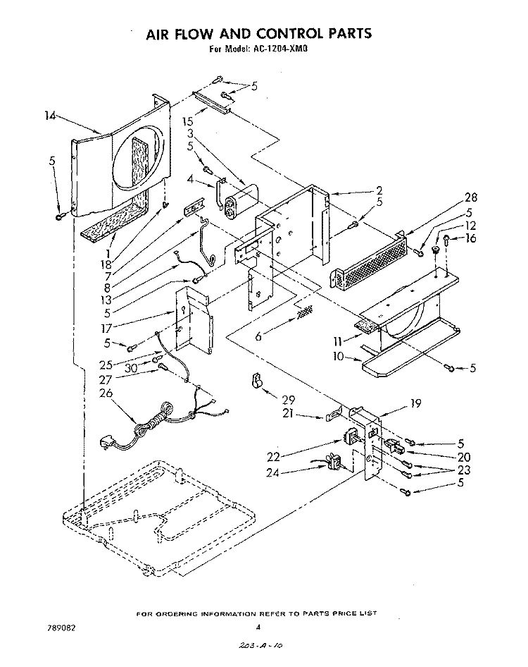 SECTION Diagram and Parts List for AC1204XM0  Whirlpool Air Conditioner
