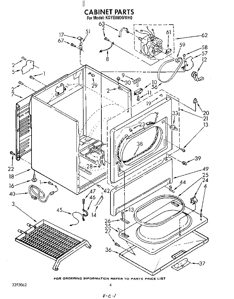 CABINET Diagram and Parts List for KGYE860WAL0  KitchenAid Dryer