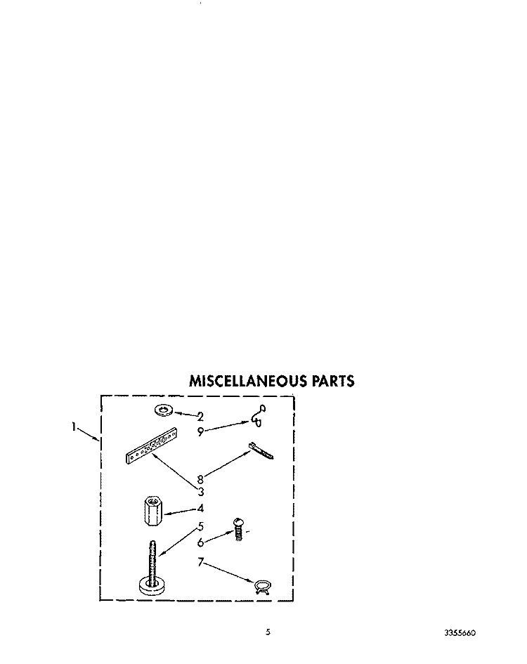 MISCELLANEOUS Diagram and Parts List for LA7680XTF1  Whirlpool Washer