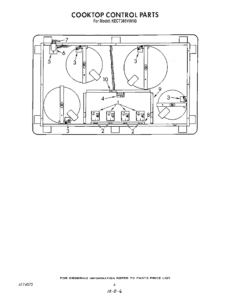 SECTION Diagram and Parts List for KECT365VAL0  KitchenAid Cooktop