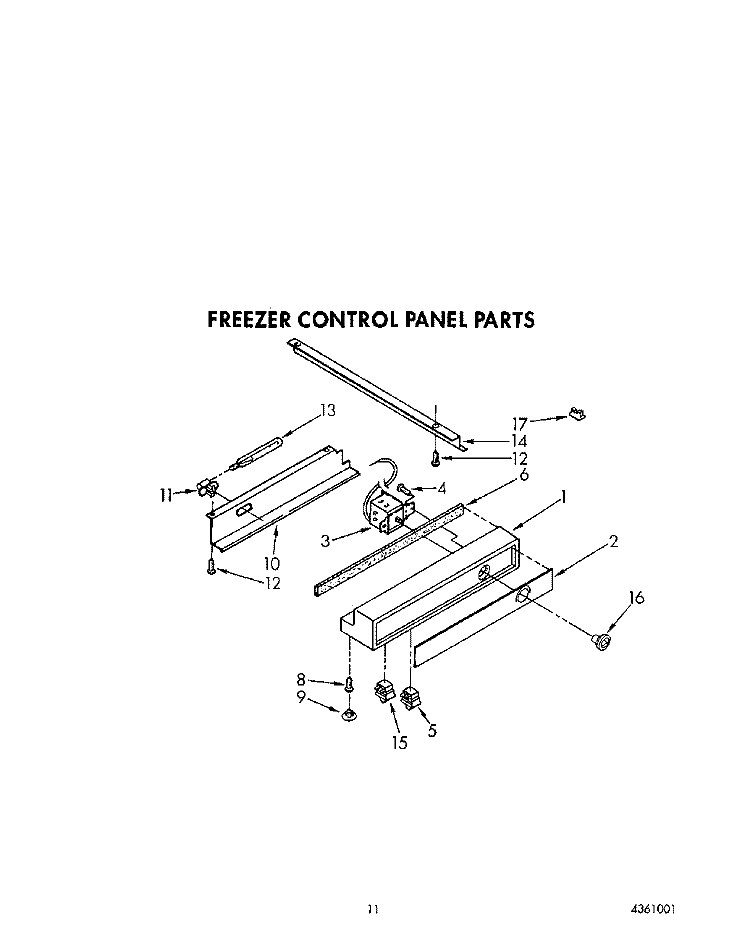 FREEZER CONTROL PANEL Diagram and Parts List for KSSS42MWX00  KitchenAid Refrigerator