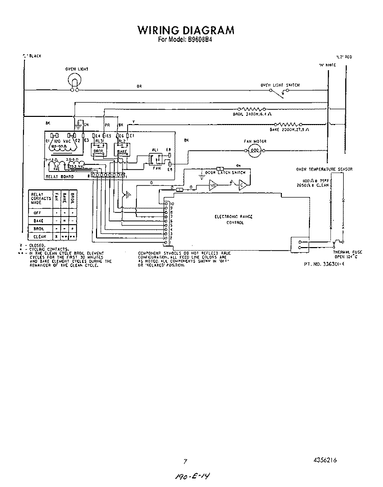 WIRING DIAGRAM Diagram and Parts List for B9608^4  Whirlpool Wall Oven