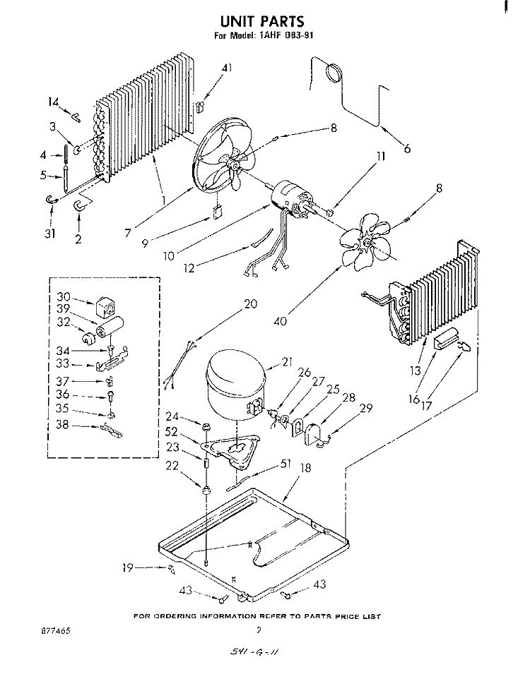 SECTION Diagram and Parts List for 1AHF08391  Whirlpool Air Conditioner