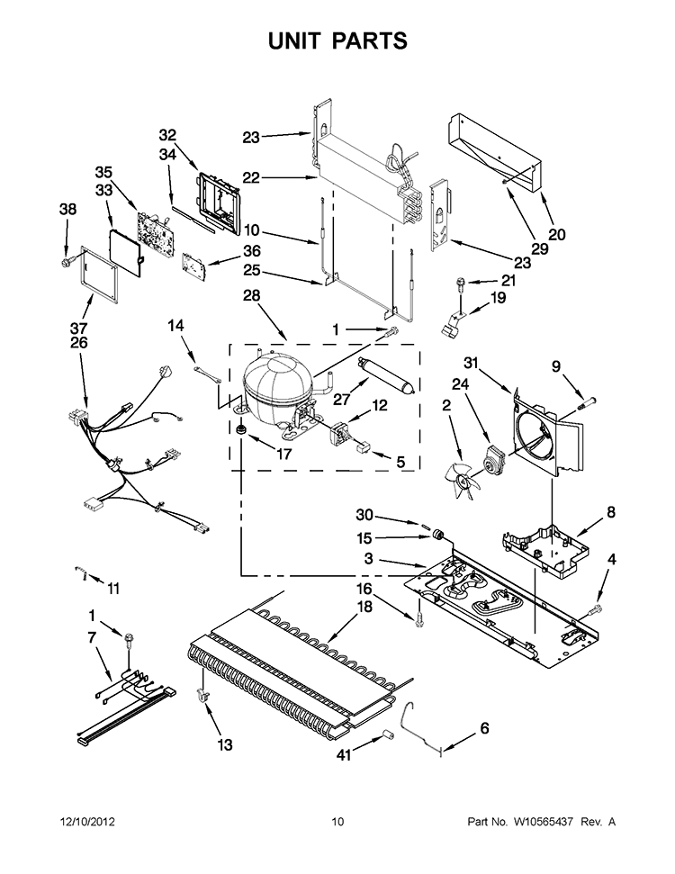 UNIT PARTS Diagram and Parts List for KFCP22EXMP5  KitchenAid Refrigerator