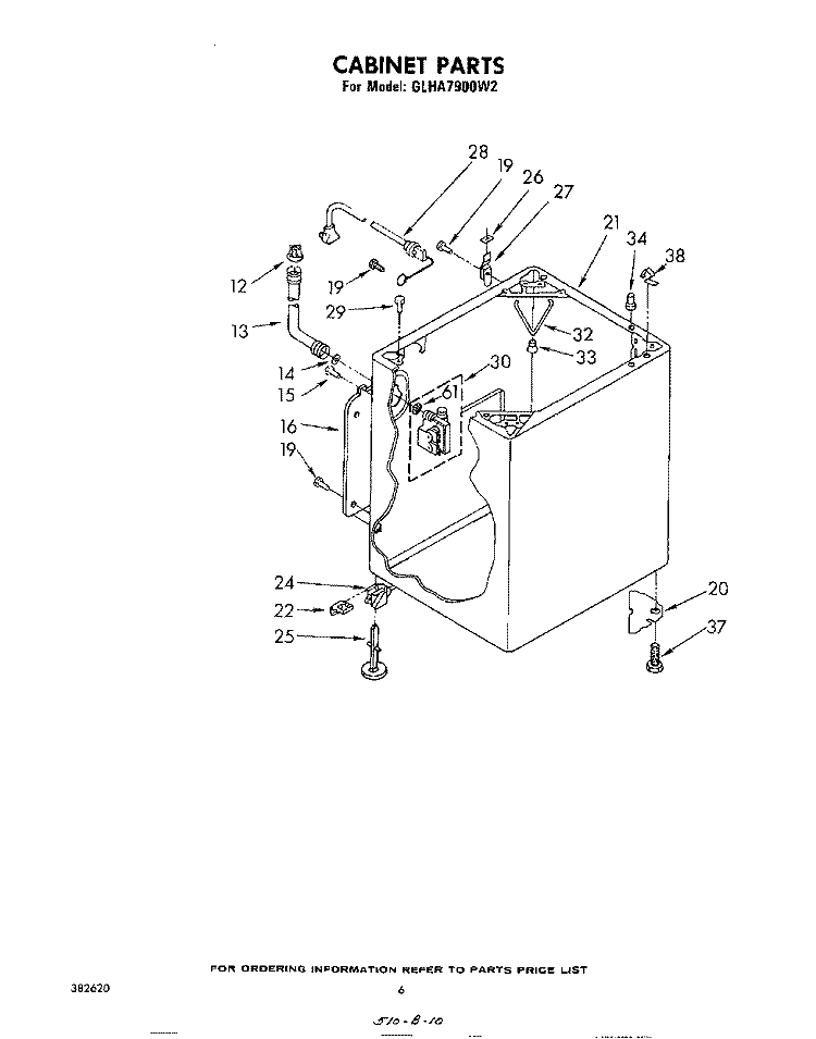 CABINET Diagram and Parts List for GLHA7900W2  Whirlpool Washer