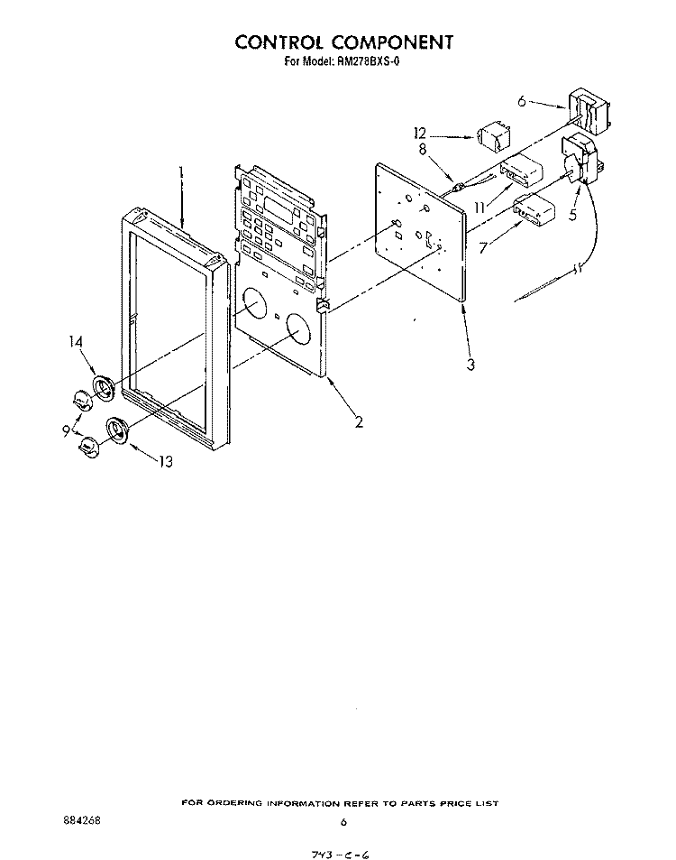 CONTROL COMPONENT Diagram and Parts List for RM278BXS0  Whirlpool Microwave Oven Combo