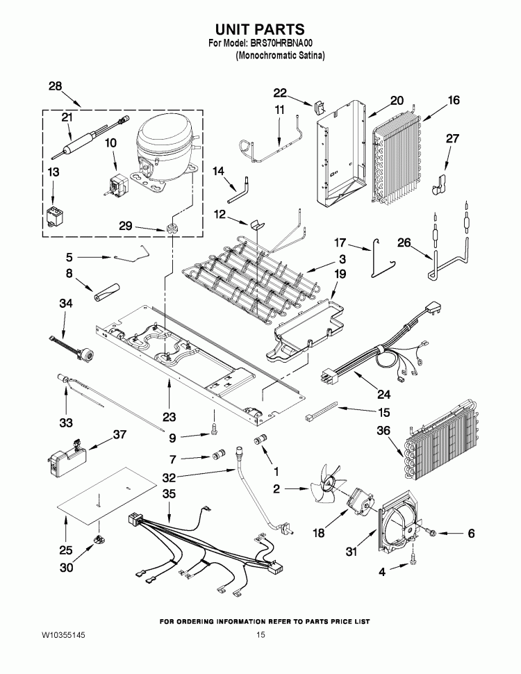 UNIT PARTS Diagram and Parts List for BRS70HRBNA00  Whirlpool Refrigerator