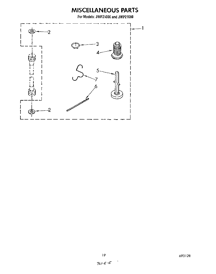 MISCELLANEOUS , LITERATURE AND OPTIONAL Diagram and Parts List for JWP21000  Whirlpool Washer Dryer Combo
