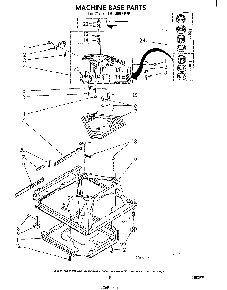 MACHINE BASE Diagram and Parts List for LA6300XPW1  Whirlpool Washer