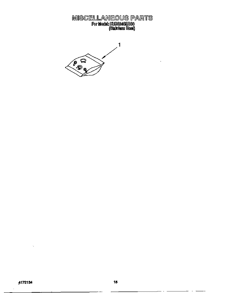 MISCELLANEOUS, LIT/OPTIONAL Diagram and Parts List for KUDS24SEBS0  KitchenAid Dishwasher