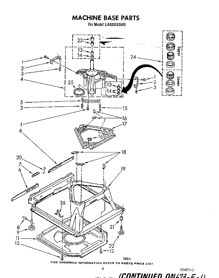 MACHINE BASE Diagram and Parts List for LA6200XSW0  Whirlpool Washer
