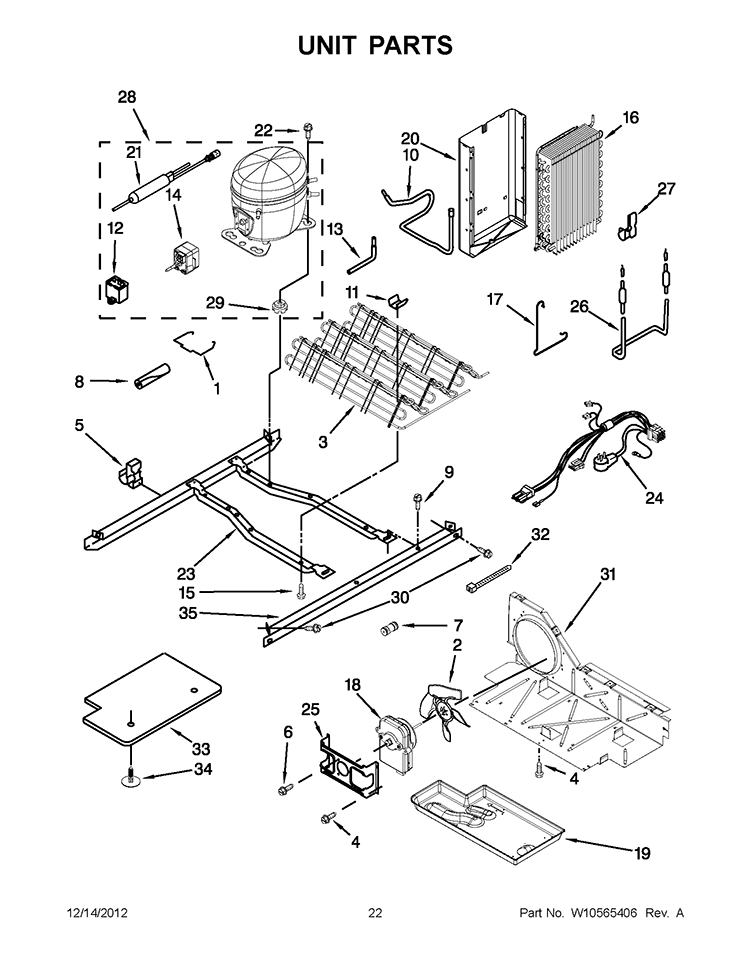 UNIT PARTS Diagram and Parts List for ISF25D2XBM00  Whirlpool Refrigerator