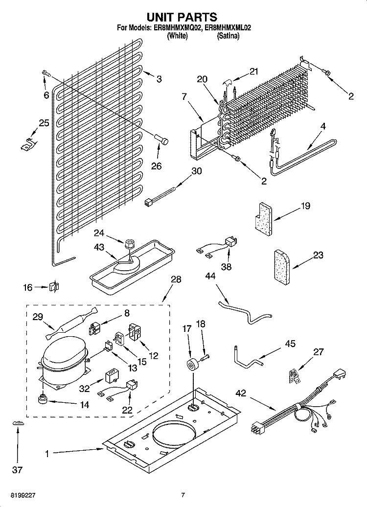 UNIT PARTS Diagram and Parts List for ER8MHMXML02  Whirlpool Refrigerator