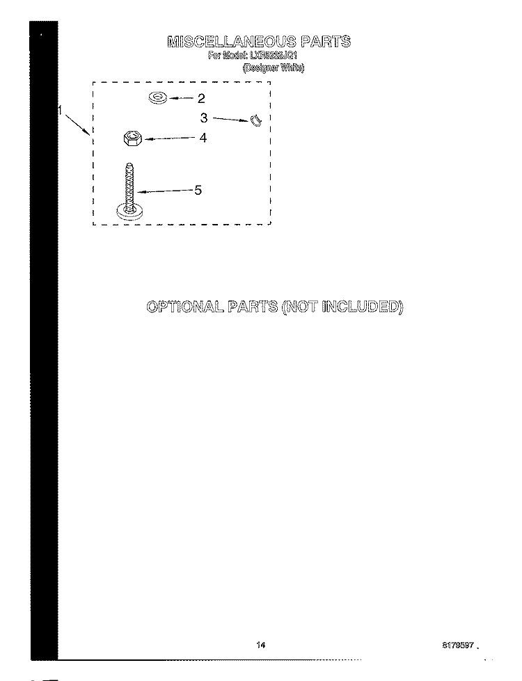 MISCELLANEOUS, OPTIONAL Diagram and Parts List for LXR5232JQ1  Whirlpool Washer
