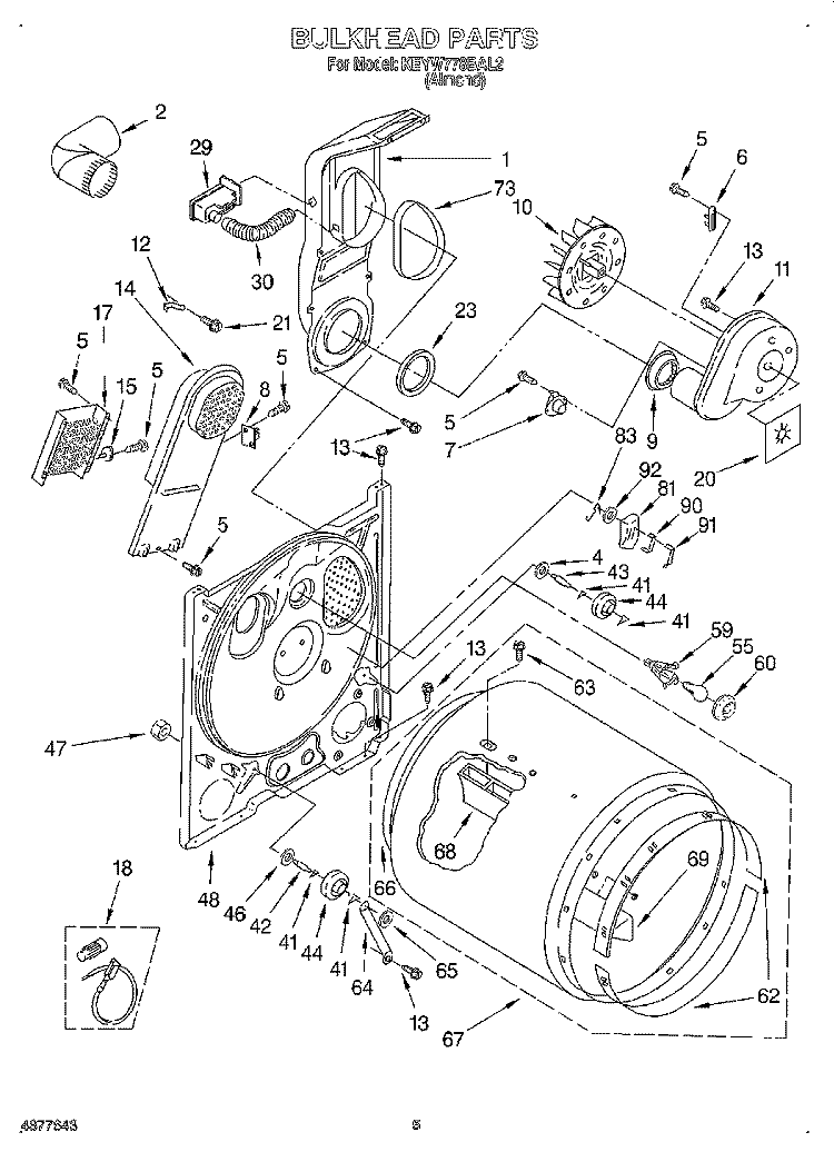 SECTION Diagram and Parts List for KEYW778BAL2  KitchenAid Dryer