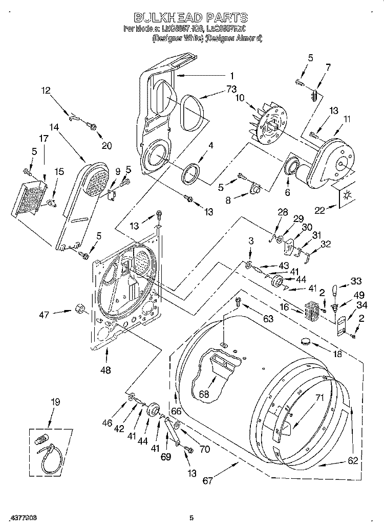SECTION Diagram and Parts List for LEQ8857HQ0  Whirlpool Dryer