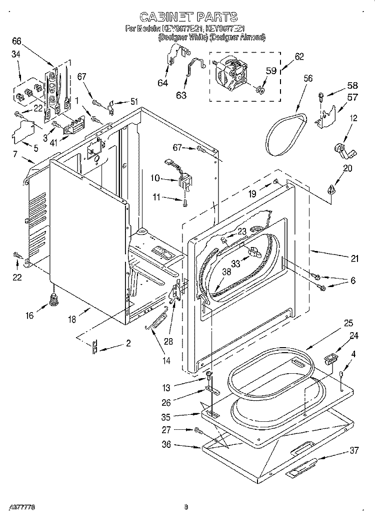SECTION Diagram and Parts List for KEYS677EQ1  KitchenAid Dryer