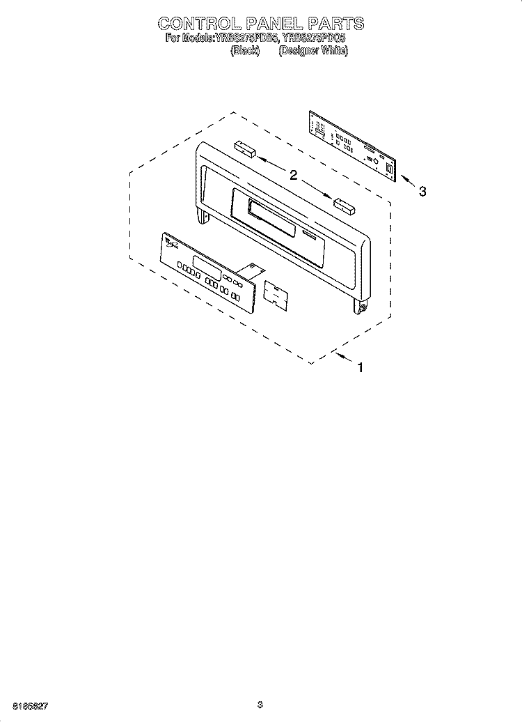 CONTROL PANEL PARTS Diagram and Parts List for YRBS275PDQ5  Whirlpool Wall Oven