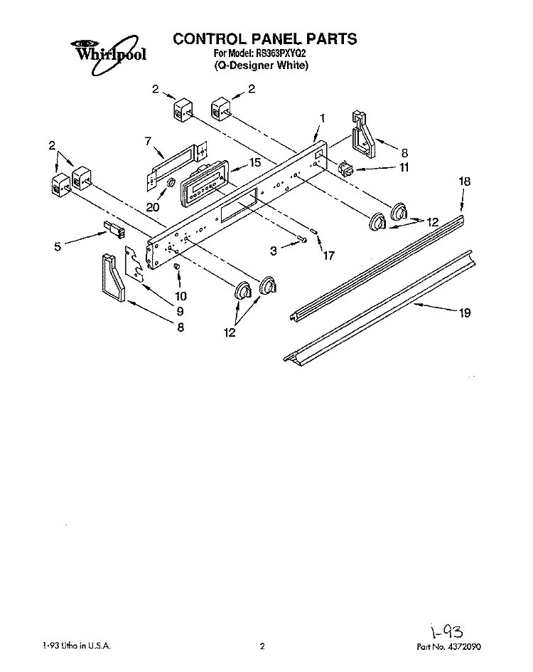 SECTION Diagram and Parts List for RS363PXYQ2  Whirlpool Range