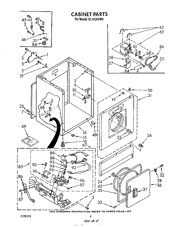 694670 BURNER Diagram and Parts List for GL4030VL0  Roper Dryer