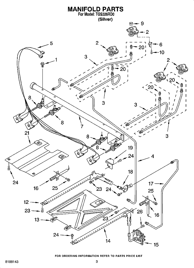 MANIFOLD PARTS Diagram and Parts List for TGS326RD0  Estate Range