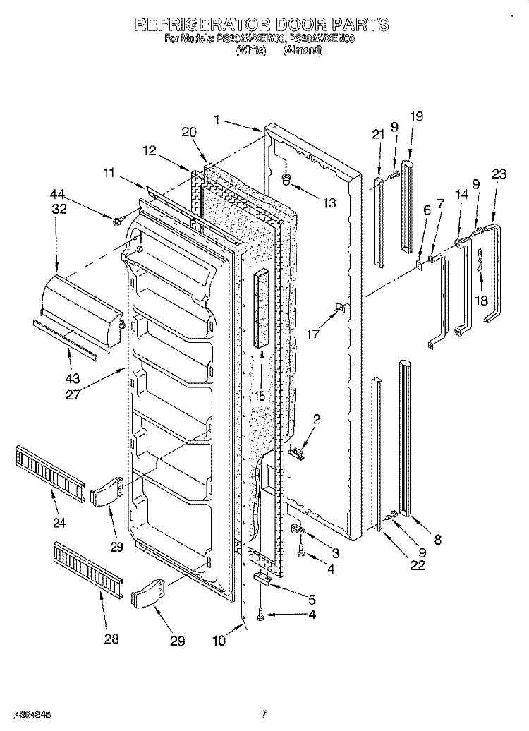 REFRIGERATOR Diagram and Parts List for RS20AWXEW00  Roper Refrigerator