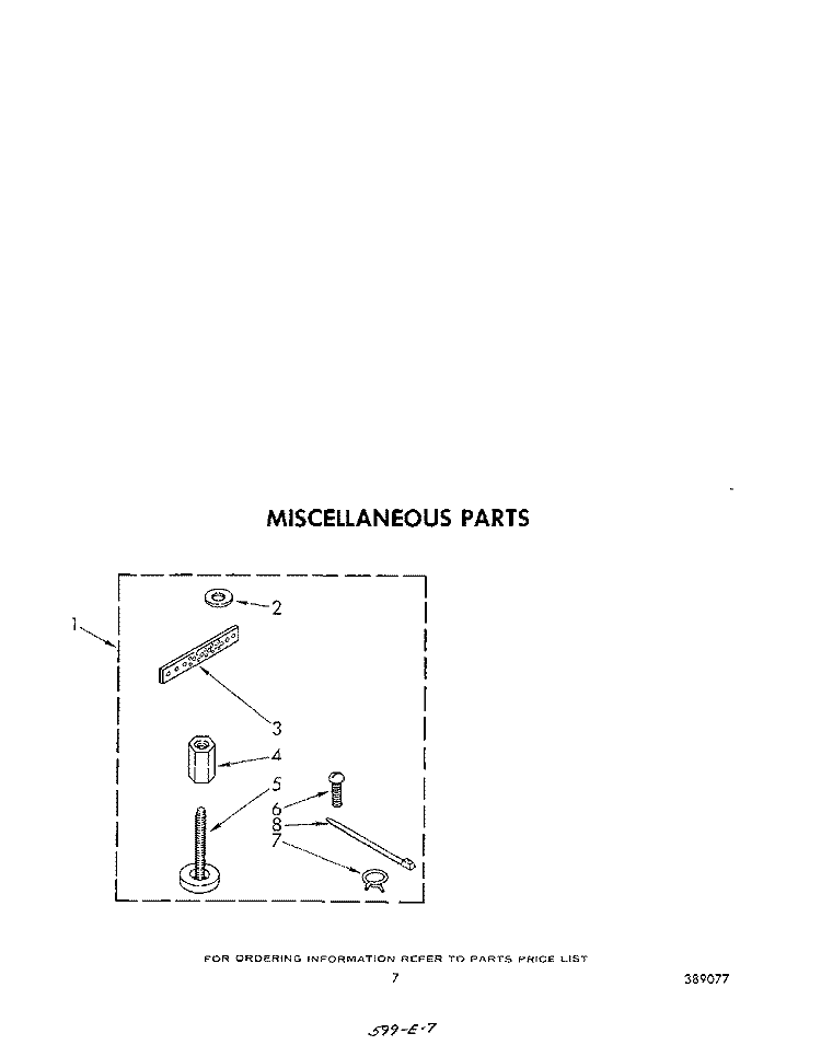 MISCELLANEOUS Diagram and Parts List for LA5530XPW5  Whirlpool Washer