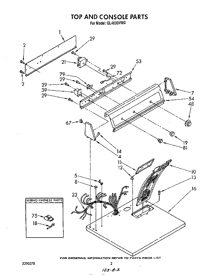 CABINET Diagram and Parts List for GL4030VL0  Roper Dryer
