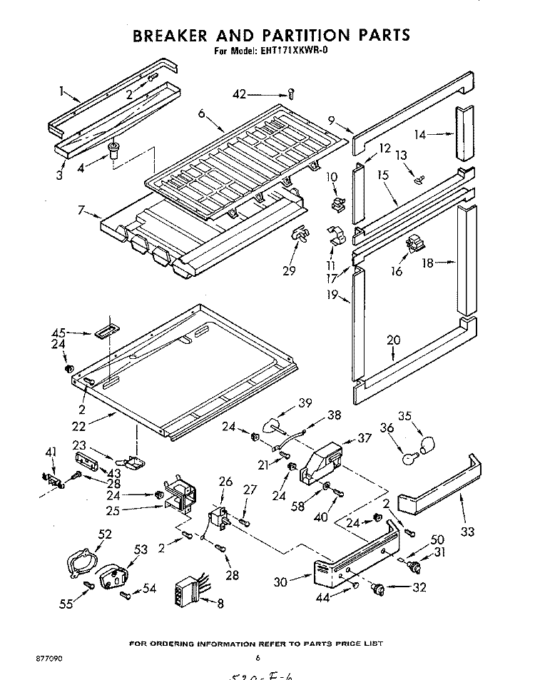 BREAKER AND PARTITION Diagram and Parts List for EHT171XKWR0  Whirlpool Refrigerator