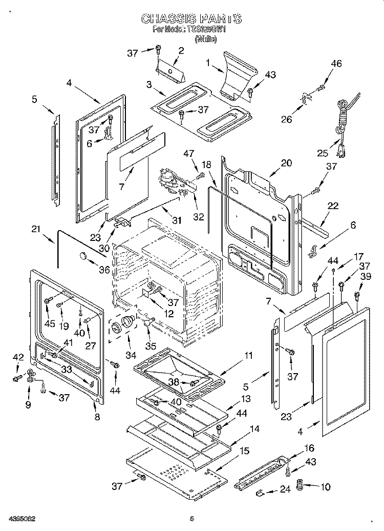 CHASSIS Diagram and Parts List for TGS325GW1  Estate Range