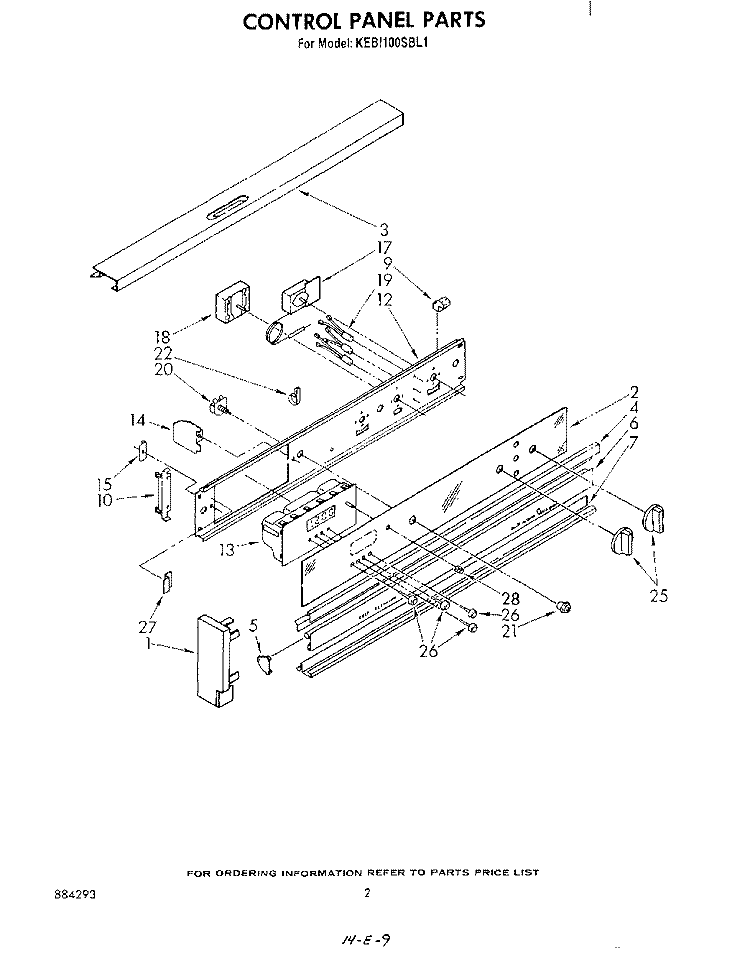 CONTROL PANEL , LITERATURE AND OPTIONAL Diagram and Parts List for KEBI100SBL1  KitchenAid Wall Oven