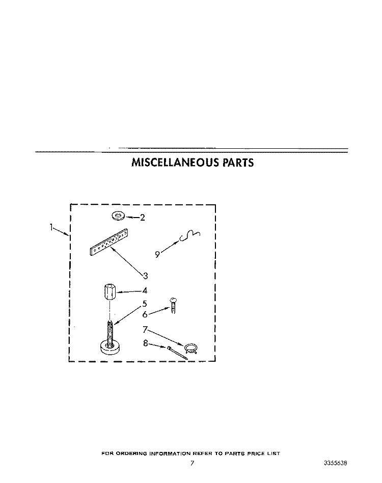 MISCELLANEOUS Diagram and Parts List for LA8400XWF1  Whirlpool Washer
