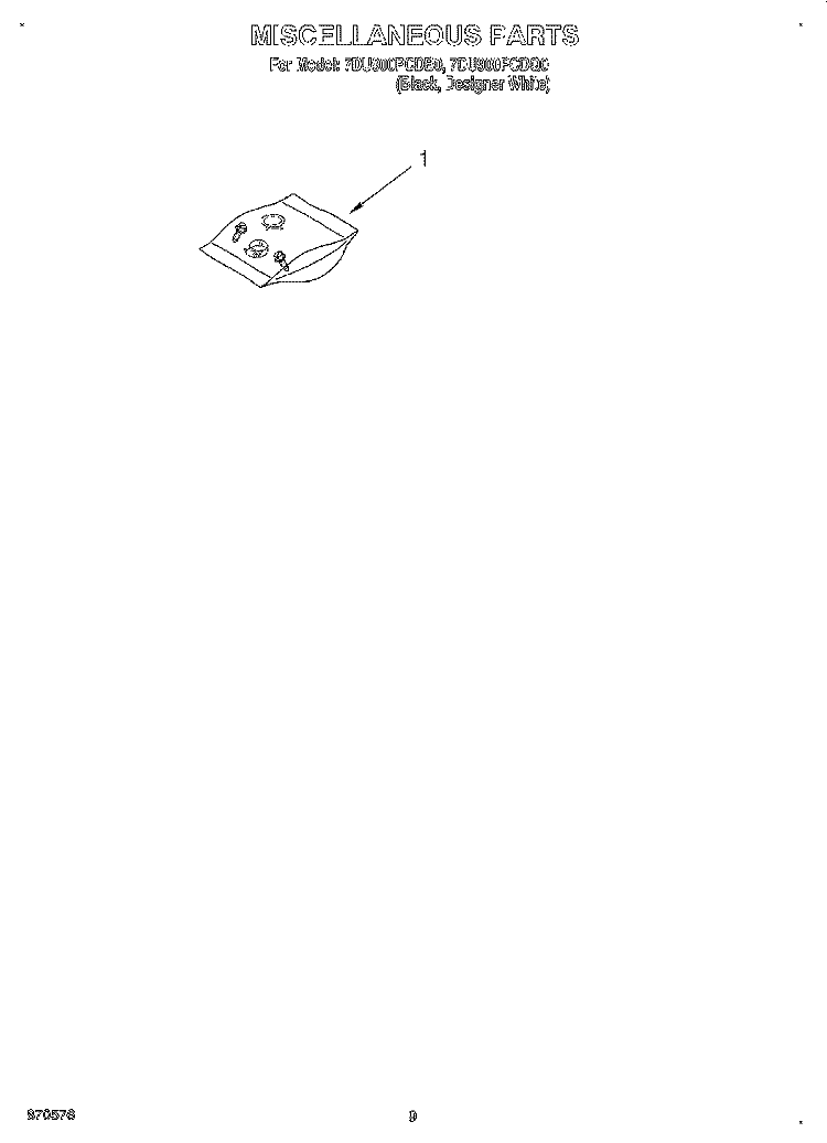 MISCELLANEOUS, LIT/OPTIONAL Diagram and Parts List for 7DU900PCDB0  Whirlpool Dishwasher