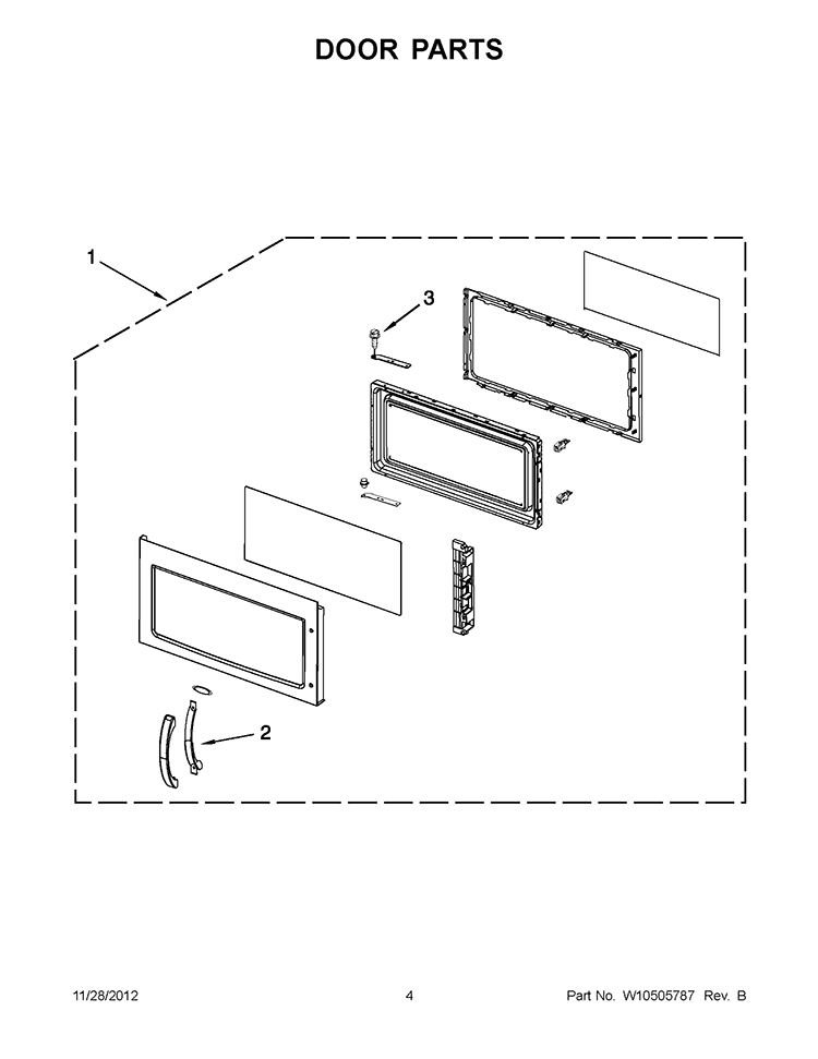 DOOR PARTS Diagram and Parts List for WMH2175XVQ4  Whirlpool Microwave