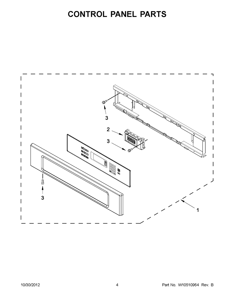 CONTROL PANEL PARTS Diagram and Parts List for KBHS179BSS00  KitchenAid Microwave