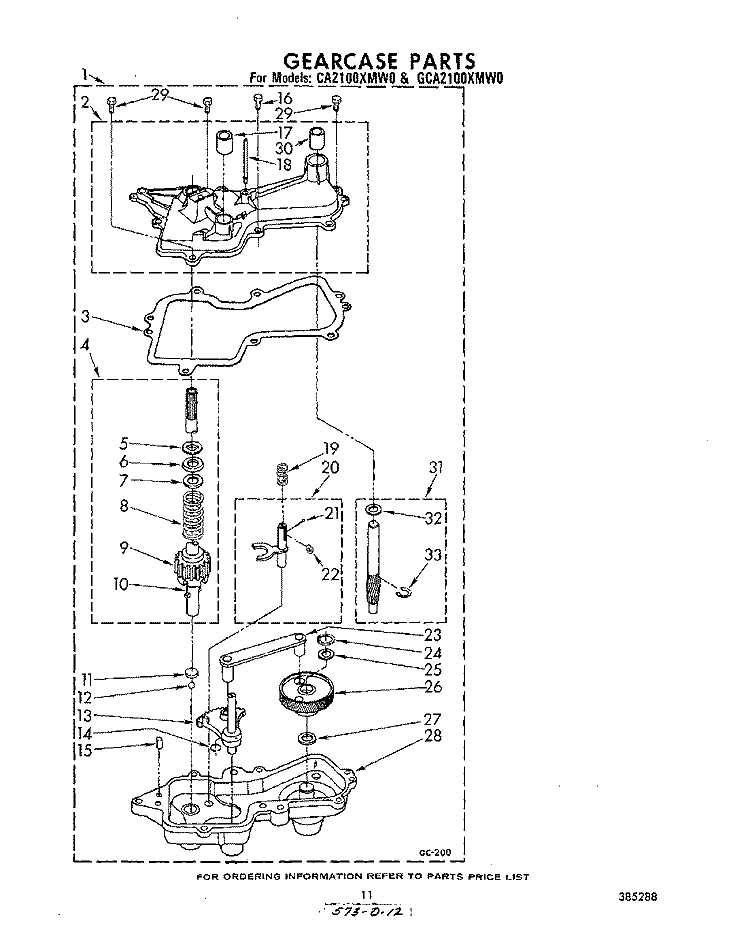 CA2100XMWO AND GCA2100XMWO Diagram and Parts List for 3CA2100XMW0  Whirlpool Washer