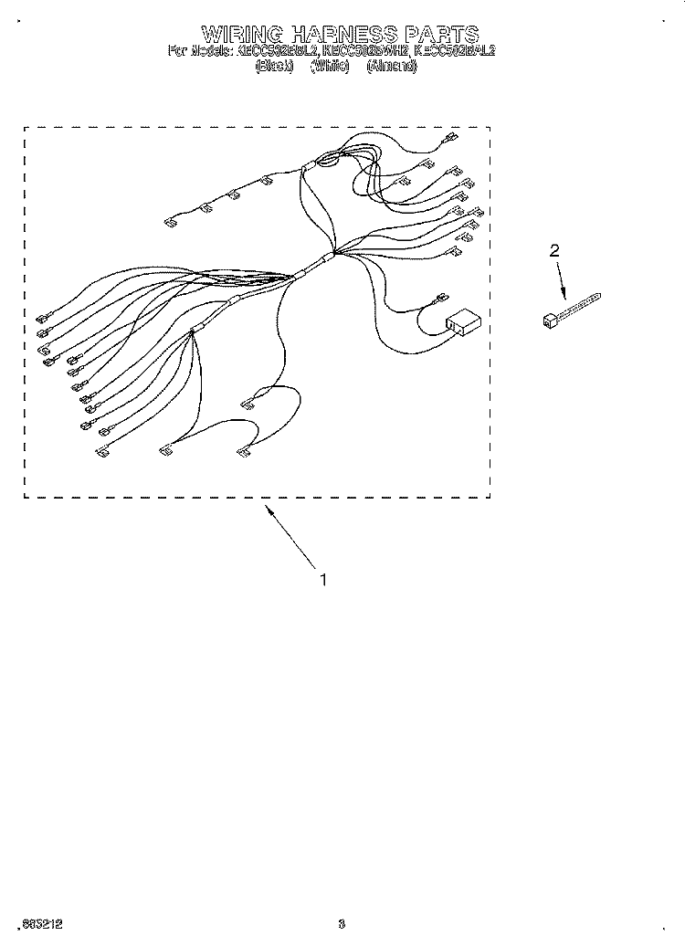 SECTION Diagram and Parts List for KECC502BWH2  KitchenAid Cooktop