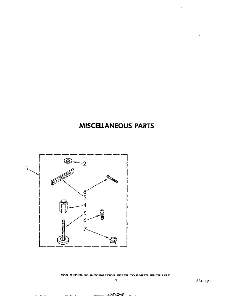 MISCELLANEOUS Diagram and Parts List for LA5580XSW1  Whirlpool Washer
