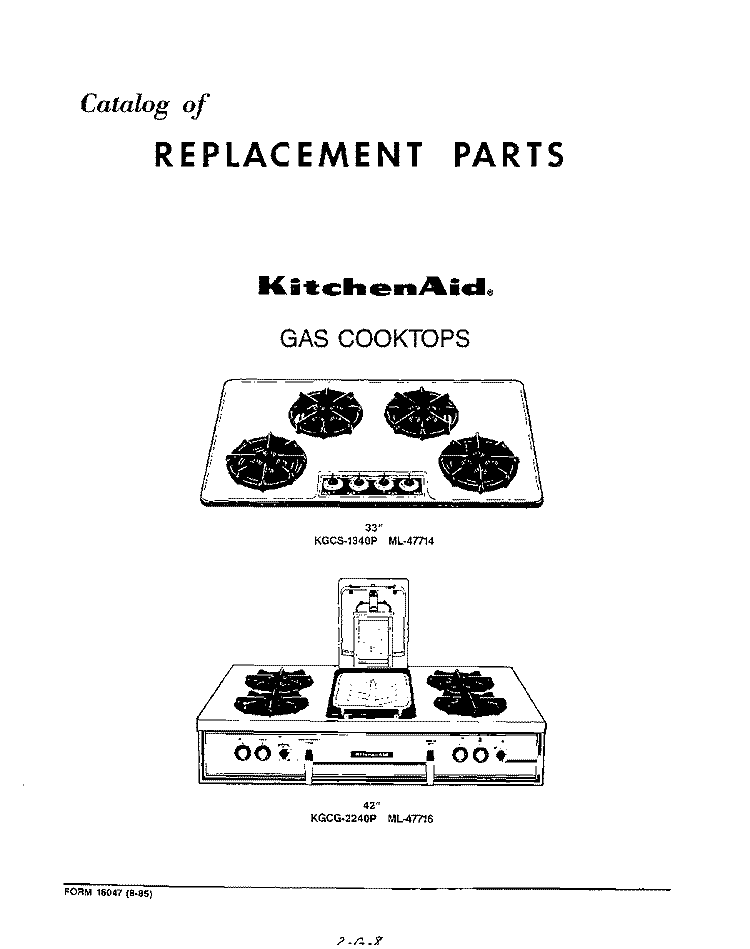 COVER Diagram and Parts List for KGCS1340P  KitchenAid Cooktop